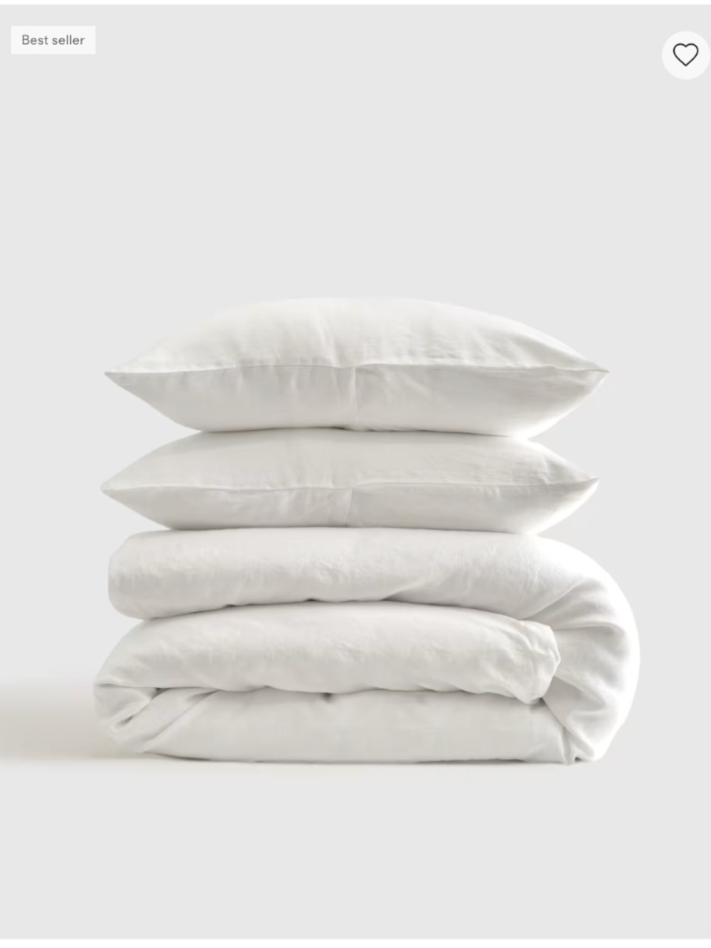QUINCE European Linen Duvet Cover Set, King/Cal King, White